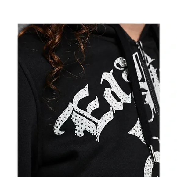 Ed Hardy Two Pc Set rhinestone Hoodie and Pant - Picture 5 of 6